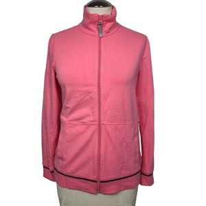T By Talbots Pink Full Zipper Closure Jacket XS